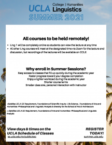 Summer Session 2021 linguistics general information